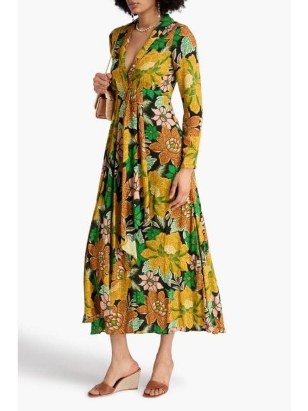 NWT FARM RIO | $220 Black Garden Maxi Dress - Picture 3 of 9